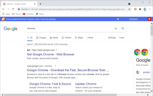 IEability: Buka Situs Web IE di Chrome dengan Mudah & Cepat - Screenshot 3