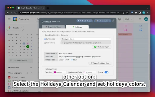 G-calize: Ubah Warna Google Calendar Anda Jadi Lebih Menarik - Screenshot 5