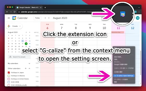 G-calize: Ubah Warna Google Calendar Anda Jadi Lebih Menarik - Screenshot 3