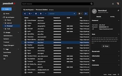 Passbolt: Pengelola Kata Sandi Open Source Terbaik untuk Tim - Screenshot 1