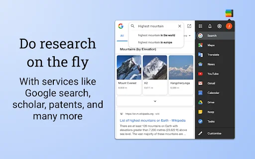 Black Menu for Google™: Akses Cepat Semua Layanan Google - Screenshot 1