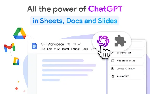GPT Workspace: Integrasi ChatGPT di Google Docs, Sheets & Gmail - Screenshot 1