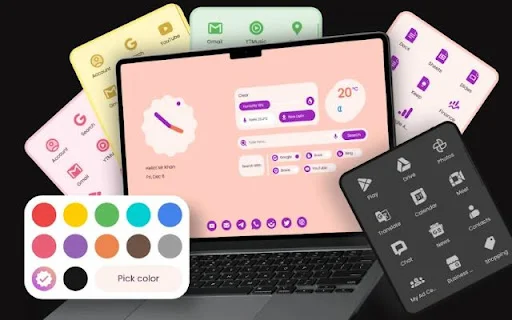 Download MYNT: Material You New Tab Terbaru – Tampilan Browser Estetik - Screenshot 1