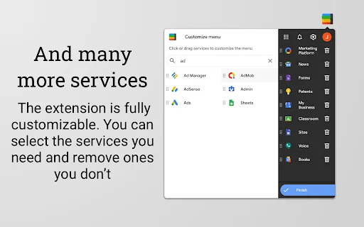 Black Menu for Google™: Akses Cepat Semua Layanan Google - Screenshot 5