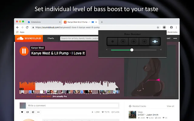 Bass Booster Extreme untuk Chrome – Tingkatkan Bass Audio Anda - Screenshot 4