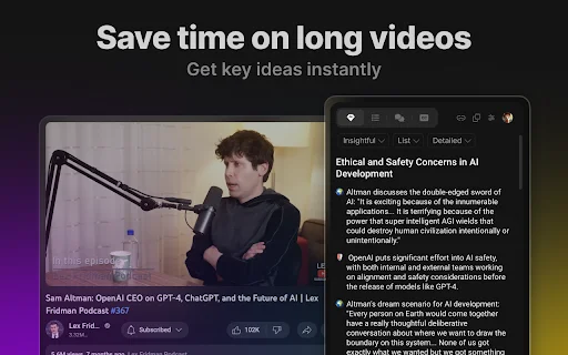Eightify: Ringkasan YouTube AI Terbaik – Hemat Waktu & Efisien - Screenshot 1